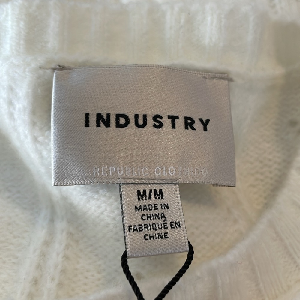 Industry‎ Republic Clothing White Long Sleeve Sweater Pearls Ruffles Size Medium - Picture 6 of 9